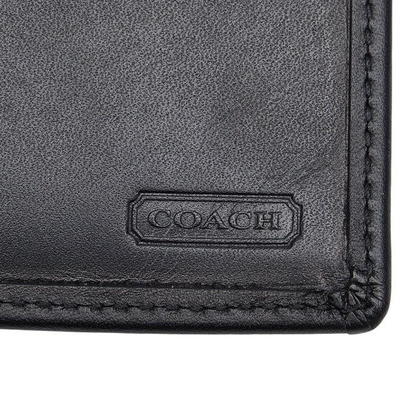 コーチ シグネチャー 手帳カバー ブックカバー ブラック キャンバス レザー レディース COACH 【中古】