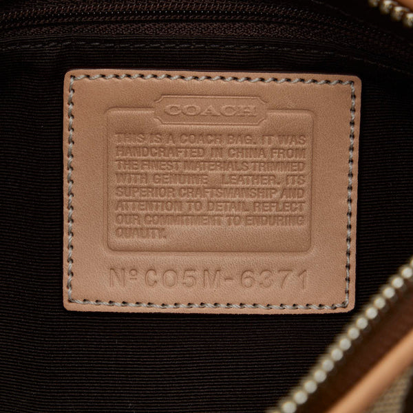 コーチ シグネチャー ハンドバッグ ワンショルダーバッグ 6371 ベージュ ブラウン キャンバス レザー レディース COACH 【中古】