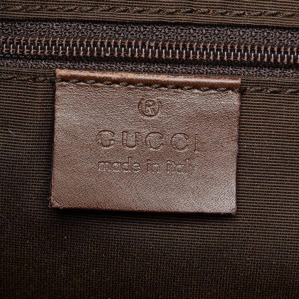 グッチ GGキャンバス ハンドバッグ トートバッグ  92734 ベージュ ブラウン キャンバス レザー レディース GUCCI 【中古】