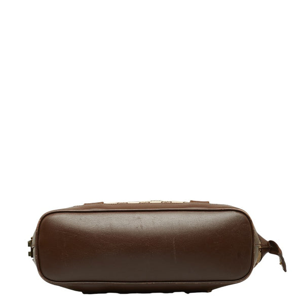 グッチ GGキャンバス ハンドバッグ トートバッグ  92734 ベージュ ブラウン キャンバス レザー レディース GUCCI 【中古】