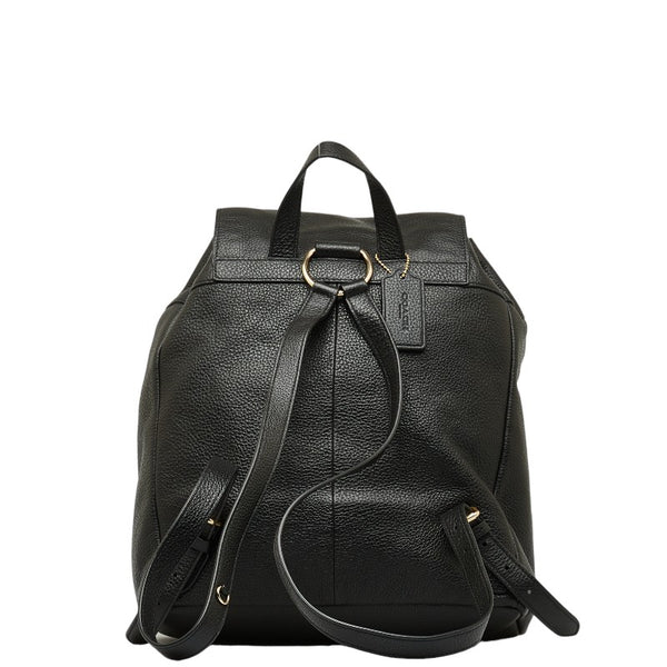 コーチ ロゴ ゴールド金具 リュック バックパック F29008 ブラック レザー レディース COACH 【中古】