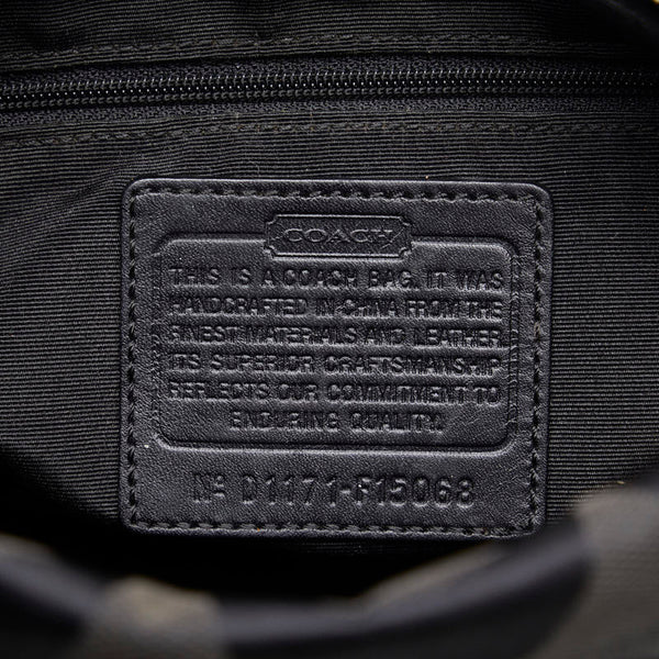 コーチ シグネチャー 斜め掛け ショルダーバッグ F15068 ブラック キャンバス レザー レディース COACH 【中古】
