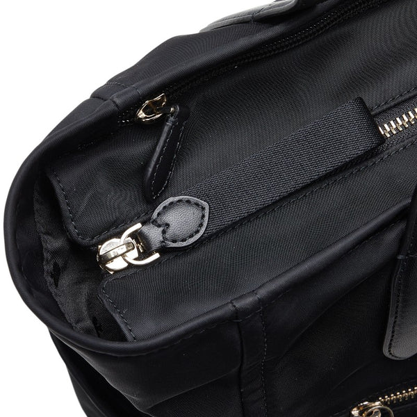 ケイトスペード ロゴ ゴールド金具 トートバッグ ショルダーバッグ ブラック ナイロン レザー レディース Kate Spade 【中古】