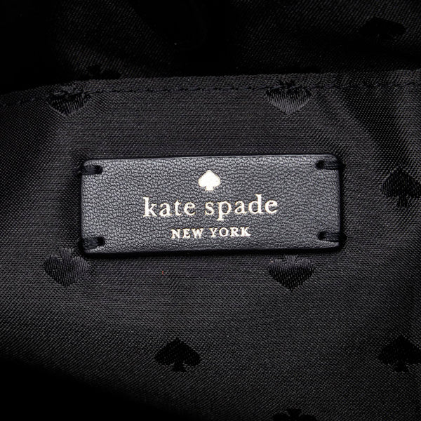 ケイトスペード ロゴ ゴールド金具 トートバッグ ショルダーバッグ ブラック ナイロン レザー レディース Kate Spade 【中古】