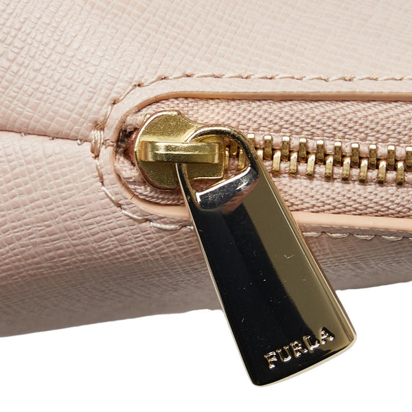 フルラ ロゴ ポーチ3点セット ピンク グレー レザー レディース Furla 【中古】