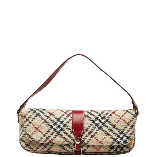 バーバリー ブルーレーベル ノバチェック ワンショルダーバッグ ハンドバッグ ベージュ レッド  ツイード レザー レディース BURBERRY 【中古】