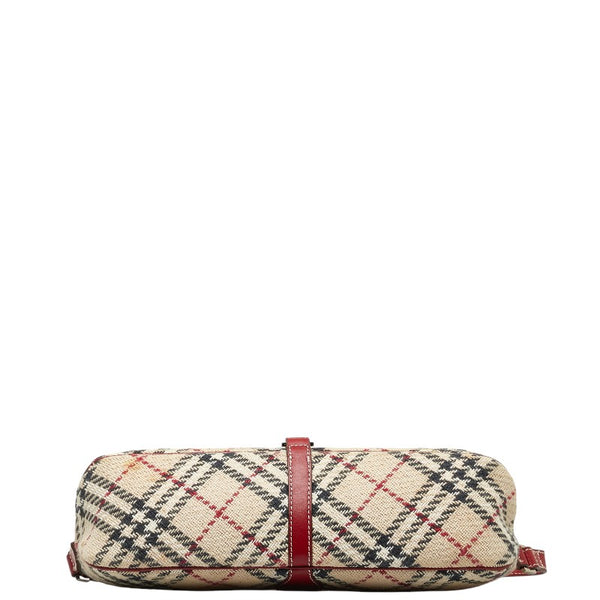 バーバリー ブルーレーベル ノバチェック ワンショルダーバッグ ハンドバッグ ベージュ レッド  ツイード レザー レディース BURBERRY 【中古】