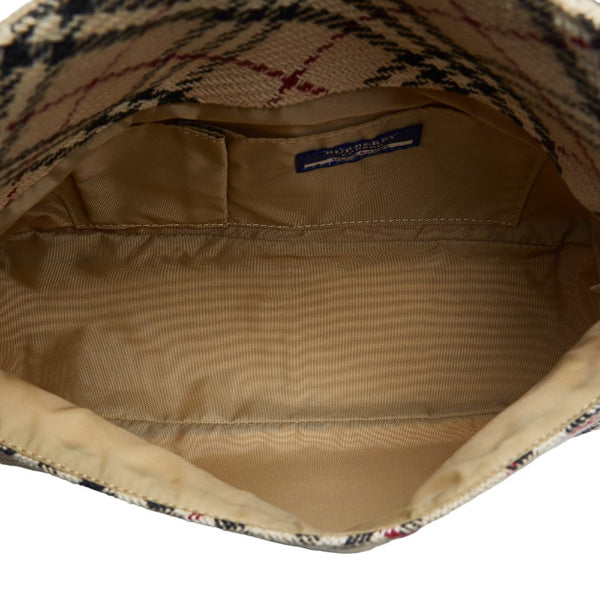 バーバリー ブルーレーベル ノバチェック ワンショルダーバッグ ハンドバッグ ベージュ レッド  ツイード レザー レディース BURBERRY 【中古】