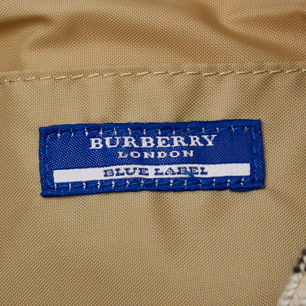 バーバリー ブルーレーベル ノバチェック ワンショルダーバッグ ハンドバッグ ベージュ レッド  ツイード レザー レディース BURBERRY 【中古】