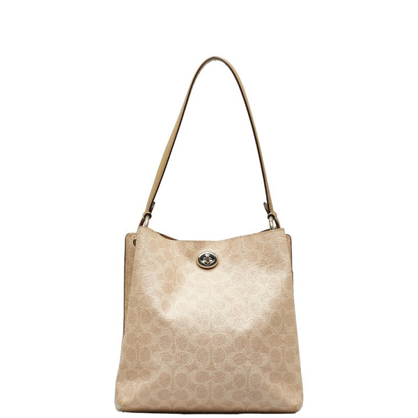コーチ シグネチャー チャーリー バケット ハンドバッグ ショルダーバッグ 2WAY 89003 ベージュ  PVC レザー レディース COACH 【中古】