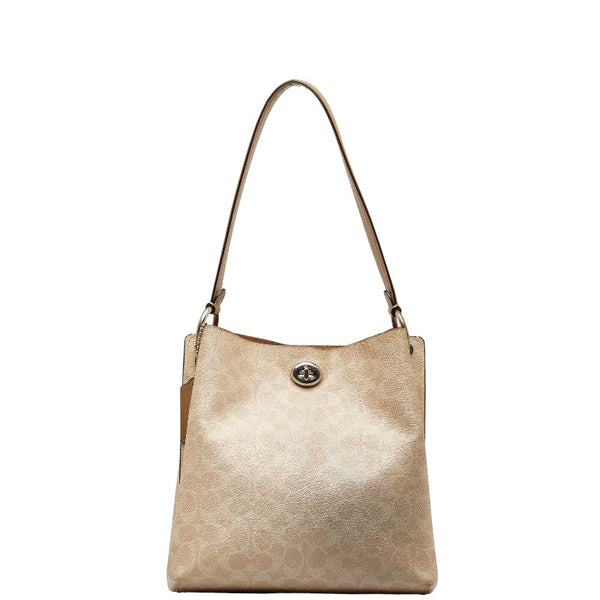 コーチ シグネチャー チャーリー バケット ハンドバッグ ショルダーバッグ 2WAY 89003 ベージュ  PVC レザー レディース COACH 【中古】