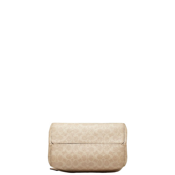 コーチ シグネチャー チャーリー バケット ハンドバッグ ショルダーバッグ 2WAY 89003 ベージュ  PVC レザー レディース COACH 【中古】