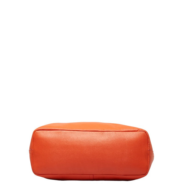 コーチ ロゴ トートバッグ ショルダーバッグ 23104P オレンジ レザー レディース COACH 【中古】