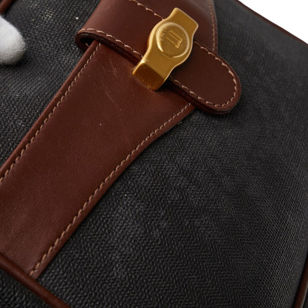ダンヒル クラッチバッグ セカンドバッグ ブラウン ゴールド PVC レザー メンズ Dunhill 【中古】