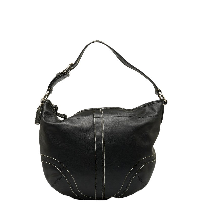 コーチ ワンショルダーバッグ ハンドバッグ F10907 ブラック シルバー レザー レディース COACH 【中古】