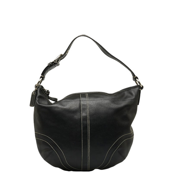 コーチ ワンショルダーバッグ ハンドバッグ F10907 ブラック シルバー レザー レディース COACH 【中古】