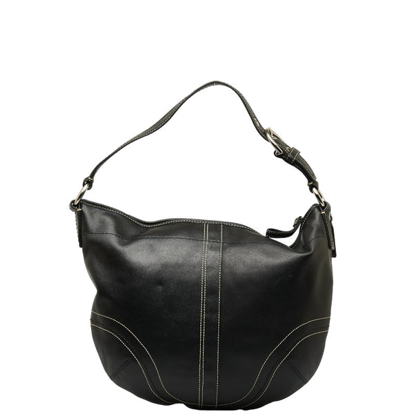 コーチ ワンショルダーバッグ ハンドバッグ F10907 ブラック シルバー レザー レディース COACH 【中古】