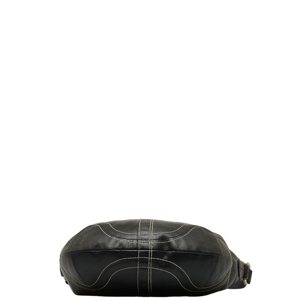 コーチ ワンショルダーバッグ ハンドバッグ F10907 ブラック シルバー レザー レディース COACH 【中古】