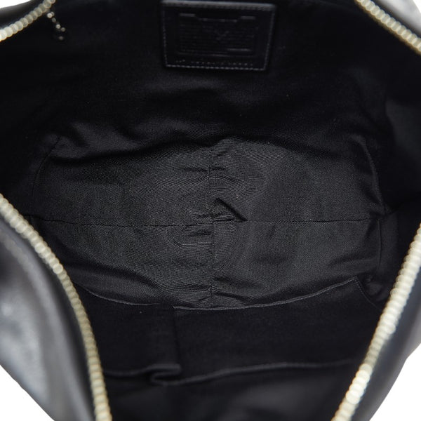 コーチ ワンショルダーバッグ ハンドバッグ F10907 ブラック シルバー レザー レディース COACH 【中古】