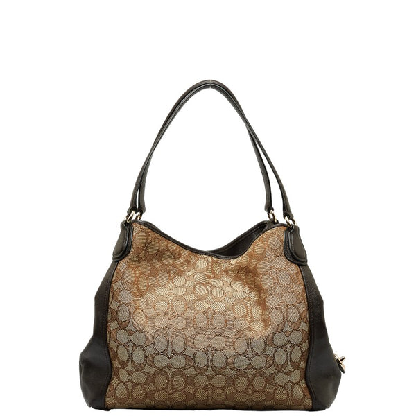 コーチ シグネチャー ハンドバッグ ショルダーバッグ 36370 ベージュ ブラウン キャンバス レザー レディース COACH 【中古】