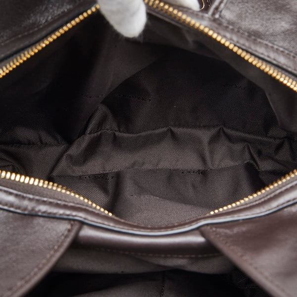 コーチ シグネチャー ハンドバッグ ショルダーバッグ 36370 ベージュ ブラウン キャンバス レザー レディース COACH 【中古】