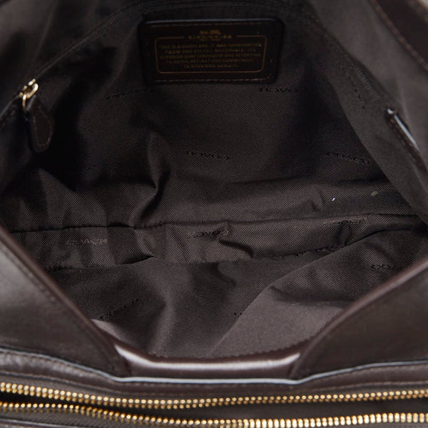 コーチ シグネチャー ハンドバッグ ショルダーバッグ 36370 ベージュ ブラウン キャンバス レザー レディース COACH 【中古】