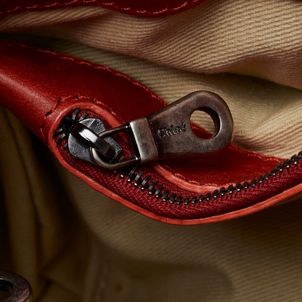 クロエ シルベラード ハンドバッグ トートバッグ レッド レザー レディース Chloe 【中古】