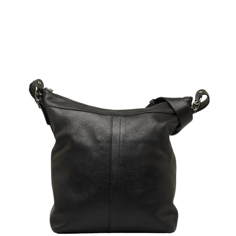 コーチ 斜め掛け ショルダーバッグ 9177 ブラック シルバー レザー レディース COACH 【中古】