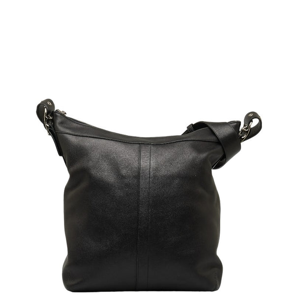 コーチ 斜め掛け ショルダーバッグ 9177 ブラック シルバー レザー レディース COACH 【中古】