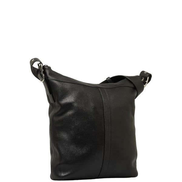 コーチ 斜め掛け ショルダーバッグ 9177 ブラック シルバー レザー レディース COACH 【中古】