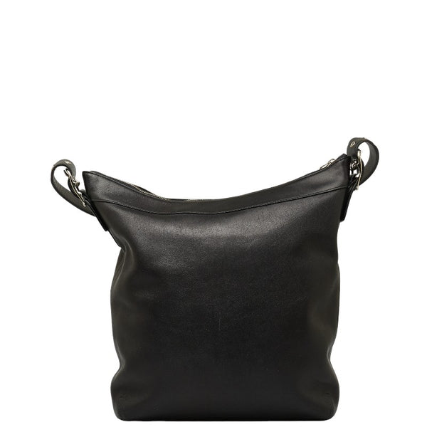 コーチ 斜め掛け ショルダーバッグ 9177 ブラック シルバー レザー レディース COACH 【中古】