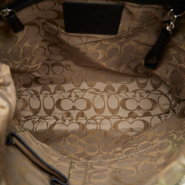 コーチ 斜め掛け ショルダーバッグ 9177 ブラック シルバー レザー レディース COACH 【中古】