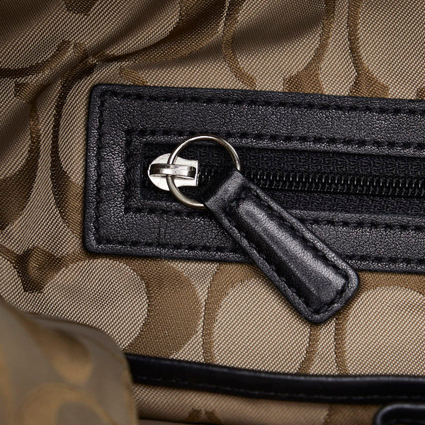 コーチ 斜め掛け ショルダーバッグ 9177 ブラック シルバー レザー レディース COACH 【中古】