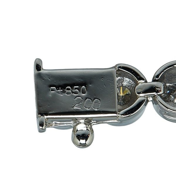 Pt850 プラチナ ダイヤ2.00ct テニス チェーン  ブレスレット レディース 【中古】