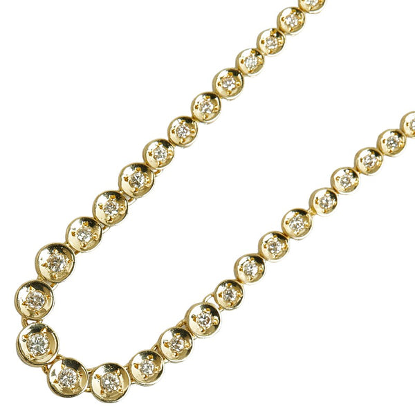 K18YG イエローゴールド ダイヤ2.00ct テニスネックレス ネックレス レディース 【中古】
