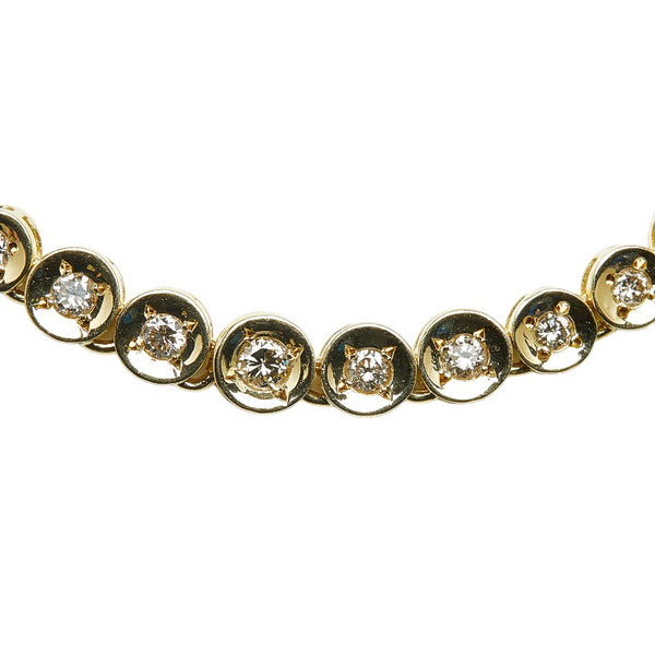K18YG イエローゴールド ダイヤ2.00ct テニスネックレス ネックレス レディース 【中古】