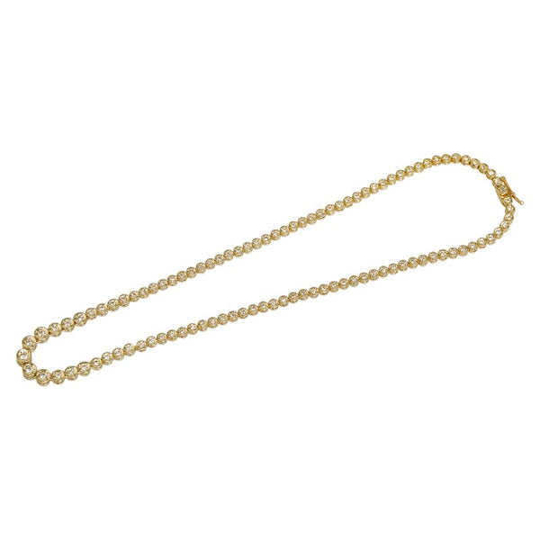K18YG イエローゴールド ダイヤ2.00ct テニスネックレス ネックレス レディース 【中古】