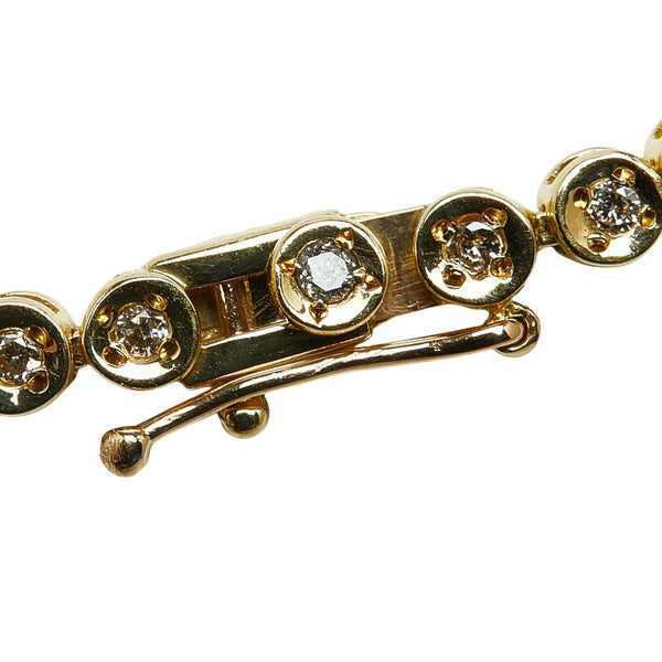 K18YG イエローゴールド ダイヤ2.00ct テニスネックレス ネックレス レディース 【中古】