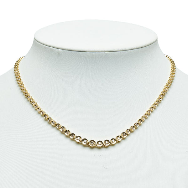 K18YG イエローゴールド ダイヤ2.00ct テニスネックレス ネックレス レディース 【中古】