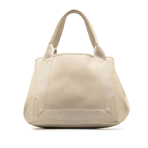 バレンシアガ ネイビーカバス S ハンドバッグ トートバッグ 339933 ホワイト レザー レディース BALENCIAGA 【中古】