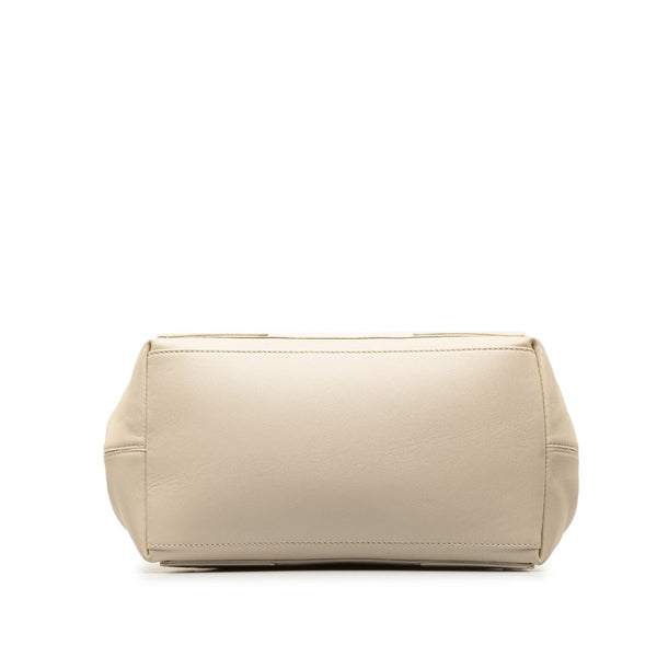 バレンシアガ ネイビーカバス S ハンドバッグ トートバッグ 339933 ホワイト レザー レディース BALENCIAGA 【中古】