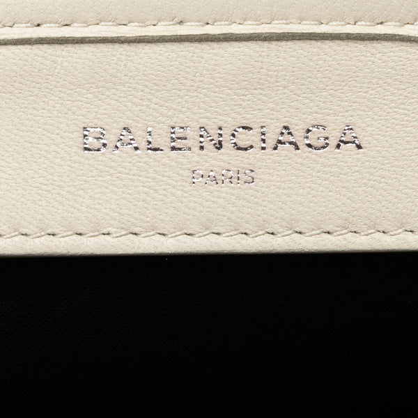 バレンシアガ ネイビーカバス S ハンドバッグ トートバッグ 339933 ホワイト レザー レディース BALENCIAGA 【中古】