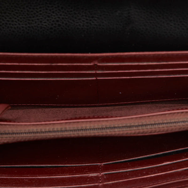 シャネル ココマーク マトラッセ 長財布 ブラック キャビアスキン レディース CHANEL 【中古】