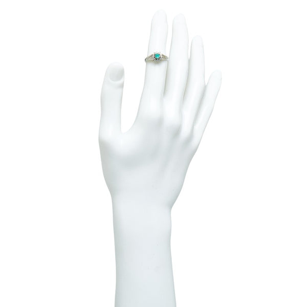 ノーブランド Pt900 プラチナ エメラルド0.20ct ダイヤ0.16ct リング 指輪 レディース no brand 11号 【中古】