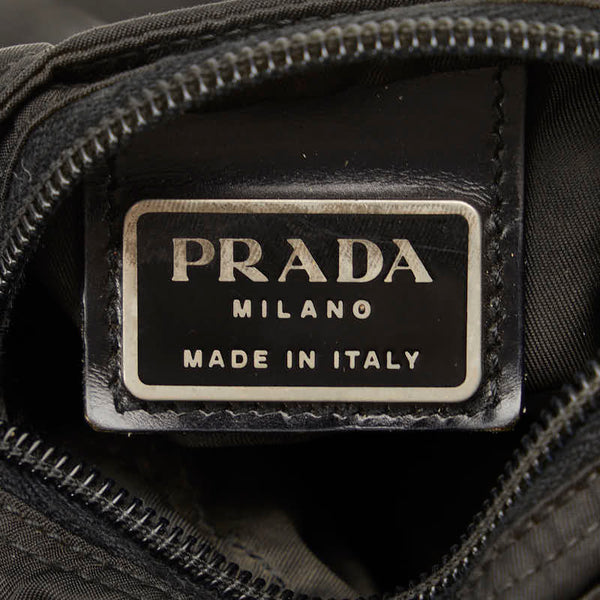 プラダ 斜め掛け ミニショルダーバッグ ポシェット ブラック ナイロン レディース PRADA 【中古】