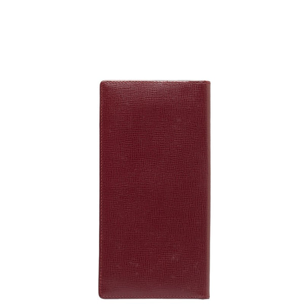 カルティエ マストライン 長財布 ワインレッド ボルドー レザー レディース CARTIER 【中古】