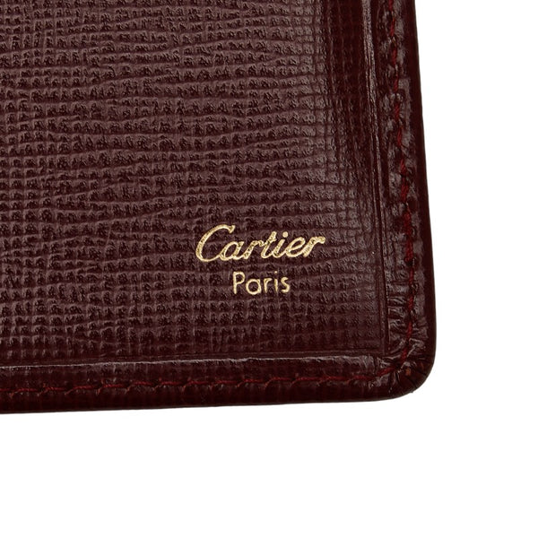 カルティエ マストライン 長財布 ワインレッド ボルドー レザー レディース CARTIER 【中古】