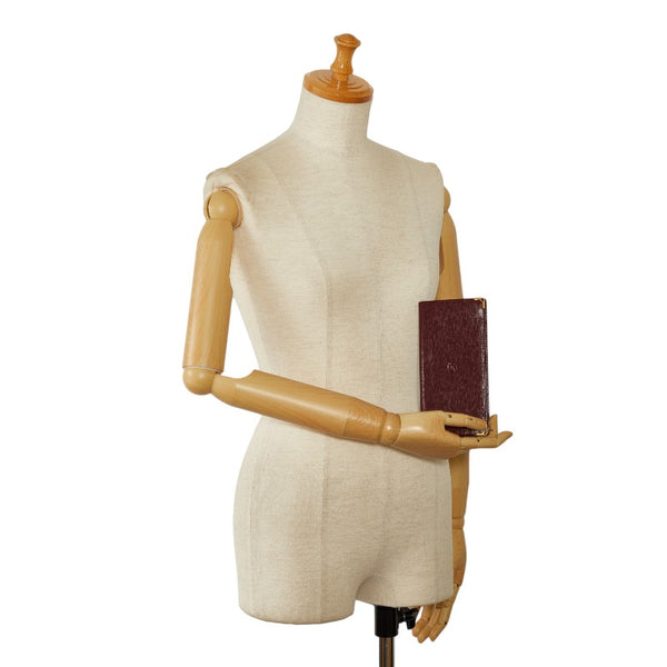 カルティエ マストライン 長財布 ワインレッド ボルドー レザー レディース CARTIER 【中古】