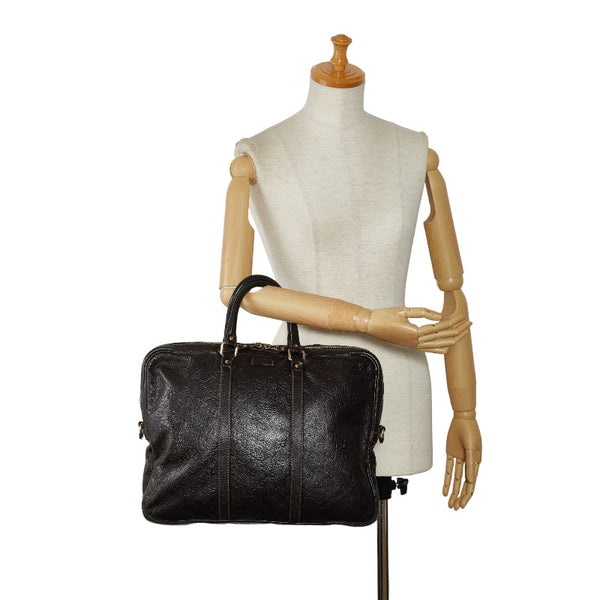 グッチ グッチシマ ビジネスバッグ 201480 ブラウン レザー メンズ GUCCI 【中古】
