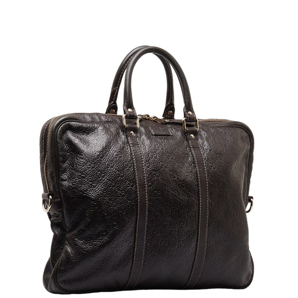 グッチ グッチシマ ビジネスバッグ 201480 ブラウン レザー メンズ GUCCI 【中古】